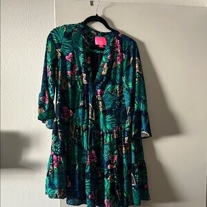 Lilly Pulitzer Tropical Green and Pink Dress